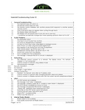 NAIM NDS NETWORK AUDIO PLAYER Troubleshooting Manual