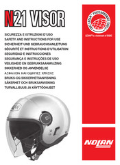 Nolan N21 Visor Safety And Instructions For Use