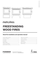 Pioneer NZHHA metrofires LTD Wee Rad-Woody Installation And Operation Manual