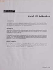 Keithley 175 Instruction Manual Addendum