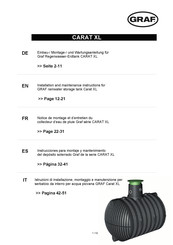 Graf CARAT XL Installation And Maintenance Instructions Manual