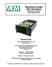 AEM MTP136D-000GN Operator's Manual