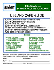 Felix Storch SUMMIT PROFESSIONAL BI541 Series Use And Care Manual