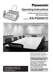 Panasonic KX-FG2451C Operating Instructions Manual