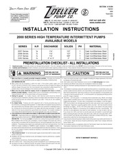 Zoeller 2000 Series Installation Instructions