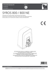 Pujol SYROS 800 NE Installation And User Manual