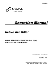 Ulvac Active Arc Killer A2K-20K Operation Manual