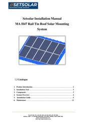 SET SOLAR MA H47 Installation Manual