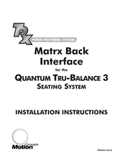 Motion Concepts Matrx Back Interface Installation Instructions Manual