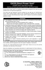 ICC Chimney EXCELDirect Installation And Maintenance Instructions Manual