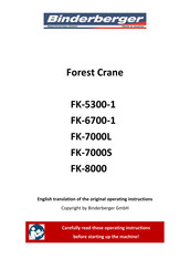 Binderberger FK-7000L Translation Of The Original Operating Instructions