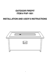 Direct Wicker PAF-1801 Installation And User Instructions Manual
