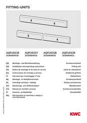 KWC AQFU0228 Installation And Operating Instructions Manual
