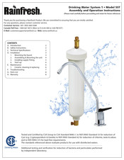 Rainfresh SST Assembly And Operation Instructions Manual