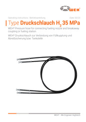 Weh Druckschauch H2 35 MPa Operating Instructions Manual