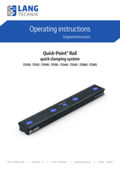 LANG TECHNIK Quick Point Rail Operating Instructions Manual