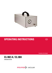 Pfeiffer Vacuum BG 449 025 A Operating Instructions Manual