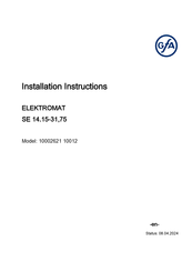 GFA ELEKTROMAT SE 14.15-31,75 Installation Instructions Manual