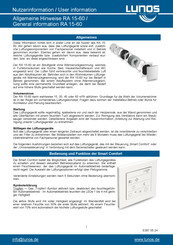 Lunos RA 15-60 User Information