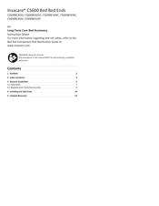 Invacare CS600BE36SO Instruction Sheet