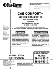 Dometic DuoTherm CAB COMFORT 59144 Installation Instructions Manual