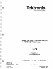 Tektronix 1474 Instruction Manual