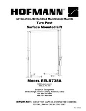 Hofmann EELR738A Installation, Operation & Maintenance Manual