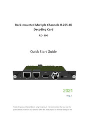 Adcom RD-300 Quick Start Manual