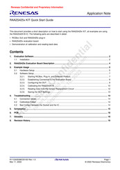 Renesas RAA2S425X KIT Quick Start Manual