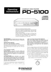 Pioneer PD-5100 Operating Instructions Manual