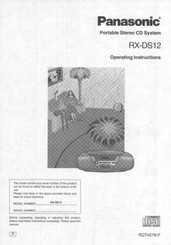 Panasonic RXDS12 - RADIO CASSETTE W/CD Operating Instructions Manual