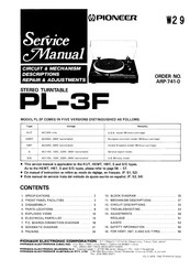 Pioneer PL-3F Service Manual