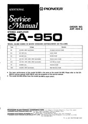 Pioneer SA-950/HE Service Manual