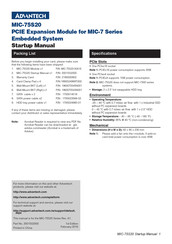 Advantech MIC-75S20 Startup Manual
