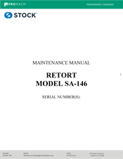 Pro Mach STOCK RETORT SA-146 Maintenance Manual