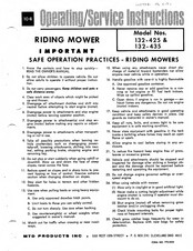 MTD 132-425 Operating/Service Instructions Manual