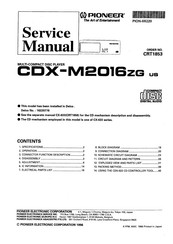 Pioneer CDX-M2016ZG Service Manual