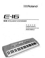 Rolan E-16 Owner's Manual