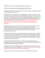 Becker AR 3201 Installation Instructions