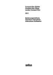 Braun CD3 Operating Instructions Manual