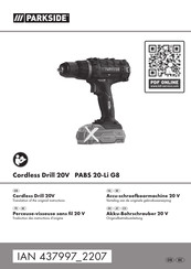 Parkside 437997 2207 Translation Of The Original Instructions