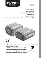 EXTOL 8795731 Translation Of The Original User Manual
