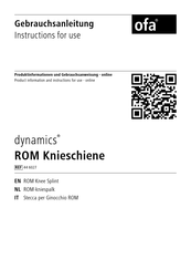 OFA dynamics 44 6027 Instructions For Use Manual