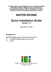 IEI Technology WAFER-RK3568-R10 Quick Installation Manual