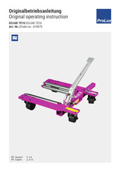 Prolux GOJAK 7016 Original Operating Instruction