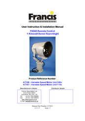 Francis Searchlights FX560 User Instruction & Installation Manual