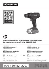 Parkside PBSA 20-Li  A1 Translation Of The Original Instructions