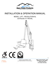 aqua greek products LIFT-REVOLUTION-XL Installation & Operation Manual