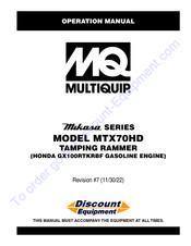 MQ Multiquip MTX70HD Operation Manual