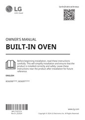 LG BO609B Series Owner's Manual